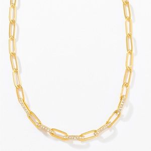 Touchstone Crystal Join Together Necklace, Golden